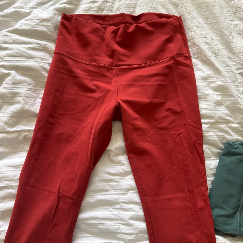 Lululemon Athletica Red Leggings with Vibrant Color